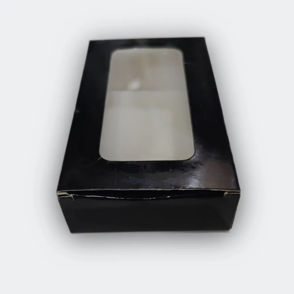 Premium mini return gift box in matte black with custom branding