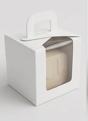 White premium handle gift box with PVC window - front view